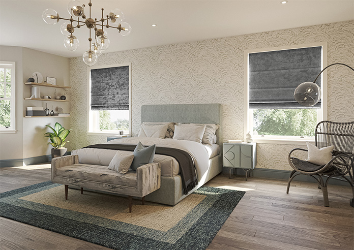 Crushed Velvet, Steel - Roman Blind - Image 6